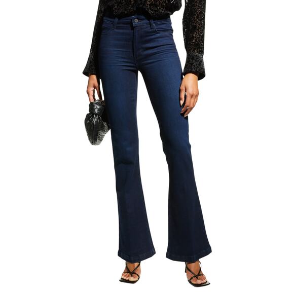 Armani Exchange High Waist Flared Dark Wash Blue Denim Jeans Size 2 - Picture 1 of 14